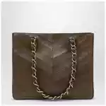 Valentino Garavani Laseine shopping bag in tundra green