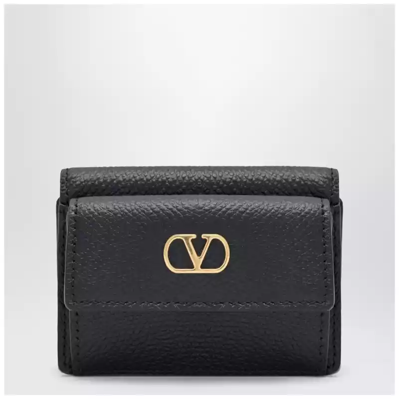 Valentino Garavani Vlogo trifold wallet black
