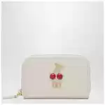 Valentino Garavani Ivory Cherryfic zip-around wallet