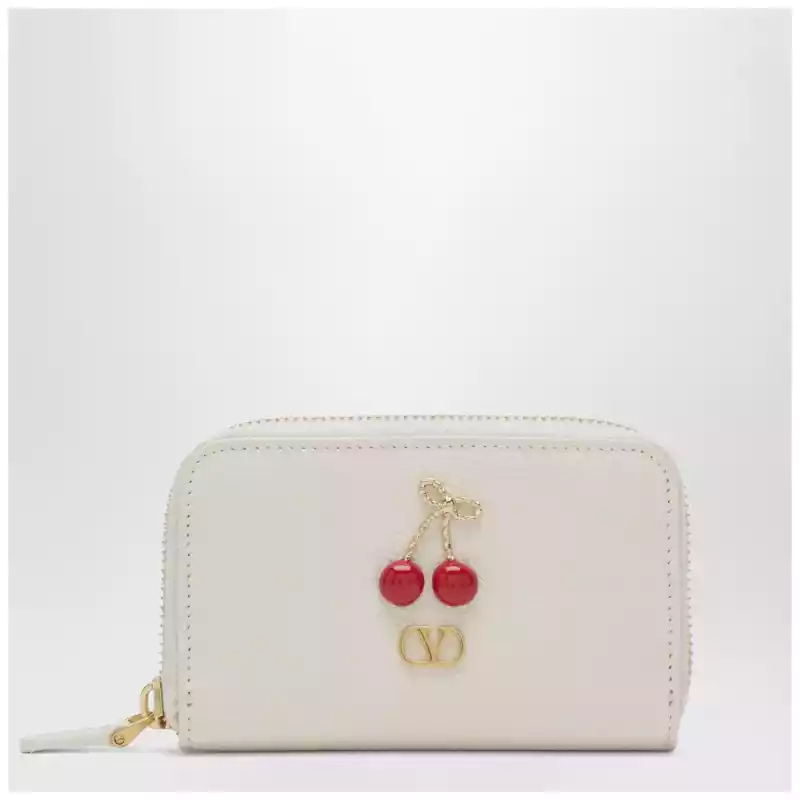 Valentino Garavani Ivory Cherryfic zip-around wallet