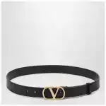 Valentino Garavani Black 3 cm Vlogo Signature leather belt