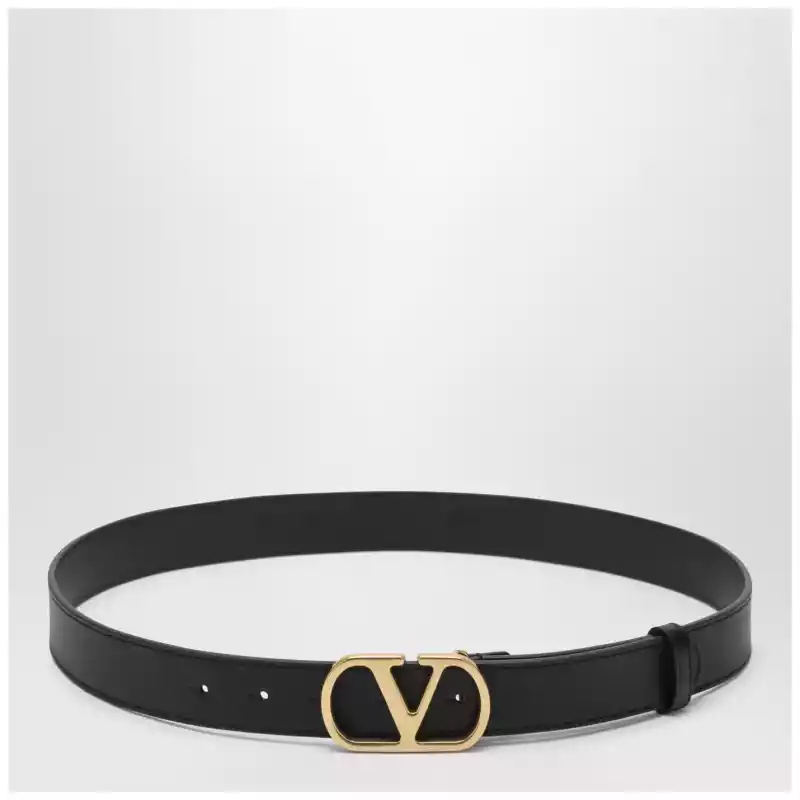 Valentino Garavani Black 3 cm Vlogo Signature leather belt