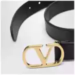 Valentino Garavani Black 3 cm Vlogo Signature leather belt