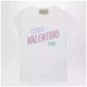 Valentino White cotton T-shirt with logo print