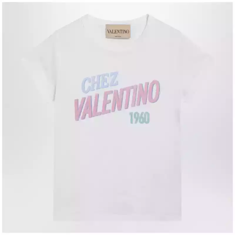 Valentino White cotton T-shirt with logo print