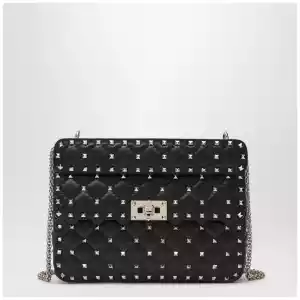 Valentino Garavani Medium Rockstud Spike bag in black nappa leather