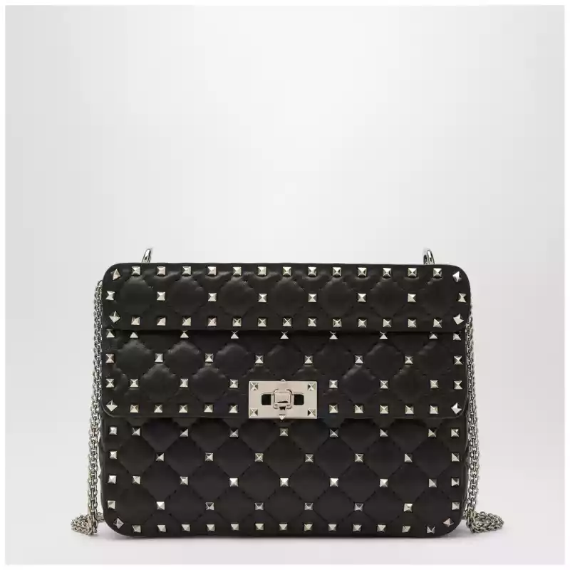 9W2B0122NAP_T_VALE-0NO.a Valentino Garavani Medium Rockstud Spike bag in black nappa leather