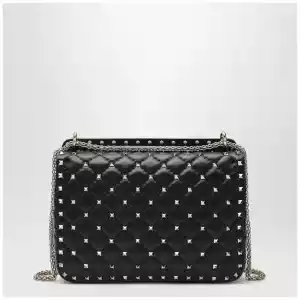 Valentino Garavani Medium Rockstud Spike bag in black nappa leather