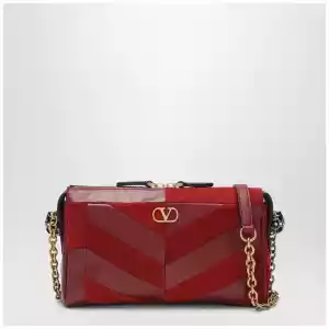 Valentino Garavani Small Panthea shoulder bag in suede and nappa leather with Chevron pattern