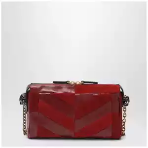 Valentino Garavani Small Panthea shoulder bag in suede and nappa leather with Chevron pattern