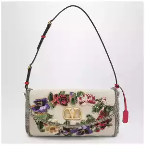 Valentino Garavani Small Devain shoulder bag with floral bead embroidery