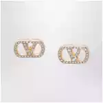 Valentino Garavani Gold-tone VLogo Signature earrings with Swarovski crystals