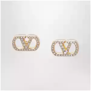 Valentino Garavani Gold-tone VLogo Signature earrings with Swarovski crystals
