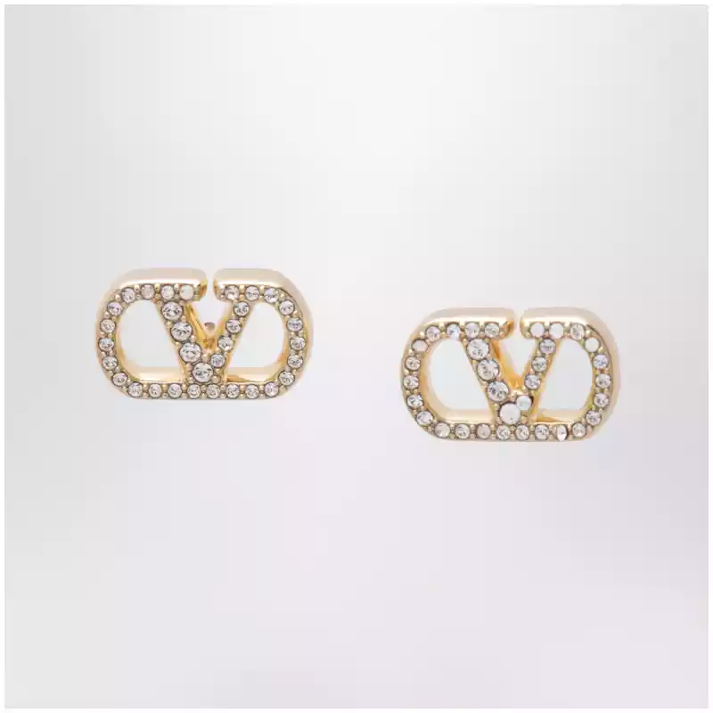 Valentino Garavani Gold-tone VLogo Signature earrings with Swarovski crystals