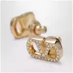 Valentino Garavani Gold-tone VLogo Signature earrings with Swarovski crystals