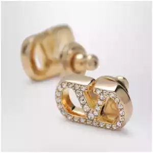 Valentino Garavani Gold-tone VLogo Signature earrings with Swarovski crystals