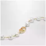 Valentino Garavani VLogo Signature bracelet in metal and pearls, gold/cream