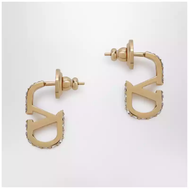 Valentino Garavani Gold-tone VLogo Signature earrings with crystals