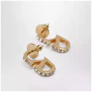 Valentino Garavani Gold-tone VLogo Signature earrings with crystals