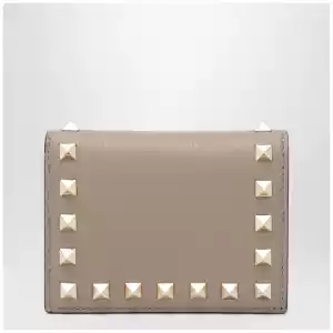 Valentino Garavani Rockstud wallet in powder pink leather