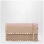 Valentino Garavani Garnet calfskin Rockstud chain wallet