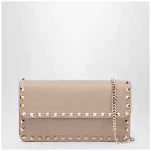 Valentino Garavani Garnet calfskin Rockstud chain wallet