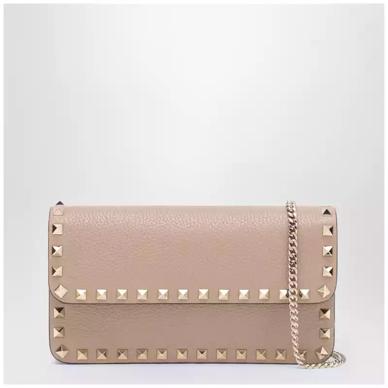 Valentino Garavani Garnet calfskin Rockstud chain wallet