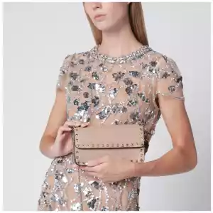 Valentino Garavani Garnet calfskin Rockstud chain wallet