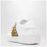 Valentino Garavani Rockstud Untitled trainers in white leather/beige Havana