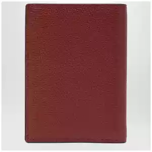 Valentino Garavani Dark red Vlogo card holder in grained leather