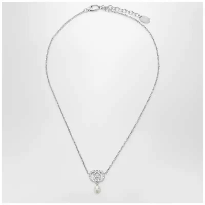 GUCCI GG necklace with crystals and pearls