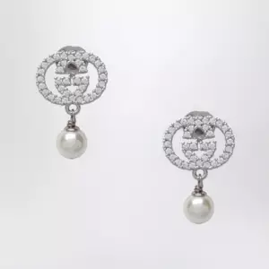 GUCCI GG earrings with crystals and pearls
