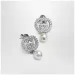 GUCCI GG earrings with crystals and pearls