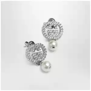GUCCI GG earrings with crystals and pearls
