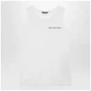Balenciaga White cotton-blend knit tank top