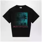 Balenciaga Black cropped T-shirt with logo print