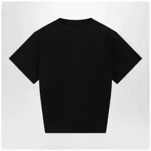 Balenciaga Black cropped T-shirt with logo print