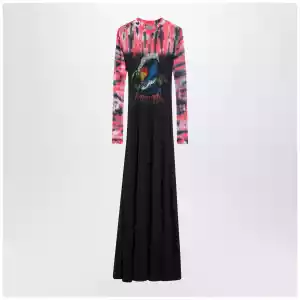 Balenciaga Extreme Tie Dye dress in black jersey