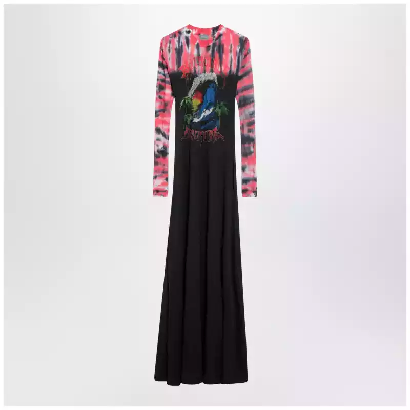 Balenciaga Extreme Tie Dye dress in black jersey