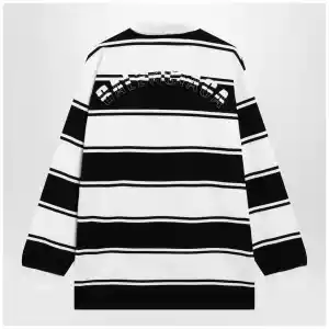 Balenciaga Black/white striped cotton polo shirt