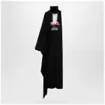 Balenciaga The Door draped maxi cotton jersey dress in black