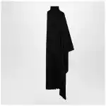 Balenciaga The Door draped maxi cotton jersey dress in black