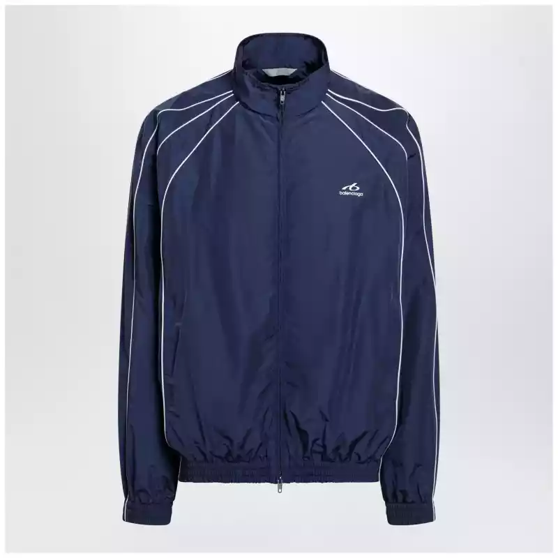 A001YQTPQ38_T_BALEN-6641.x Balenciaga Bodies track jacket in dark navy poplin