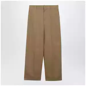 Balenciaga Wide-leg chino trousers in camel twill