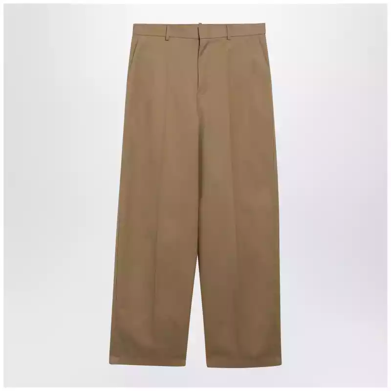 Balenciaga Wide-leg chino trousers in camel twill