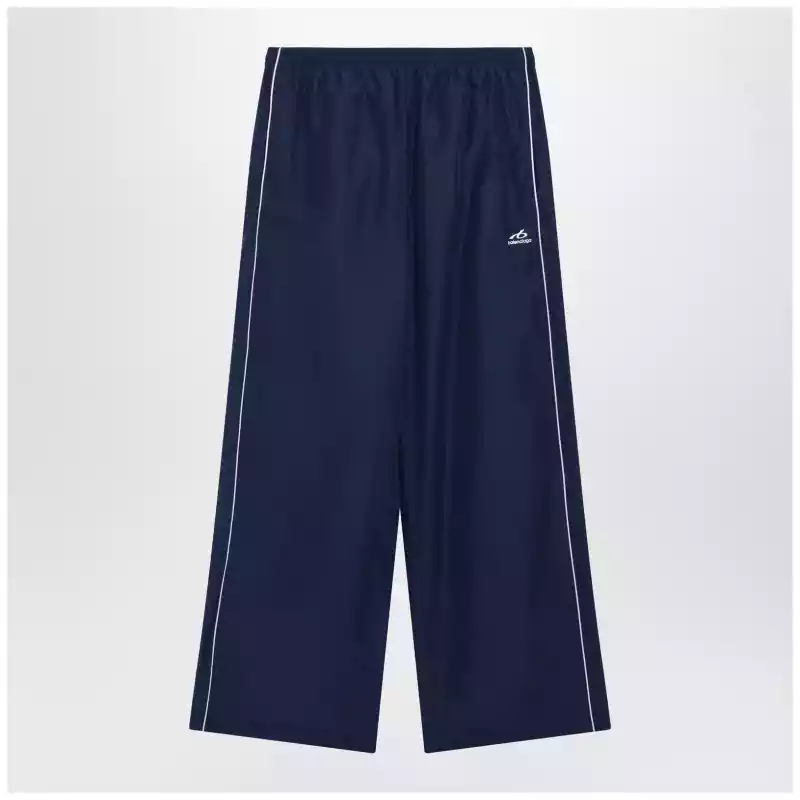 A001ZCTPQ38_T_BALEN-6641.x Balenciaga Bodies track pants in dark navy poplin