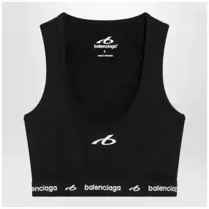 Balenciaga Techwear bra top in black technical fabric