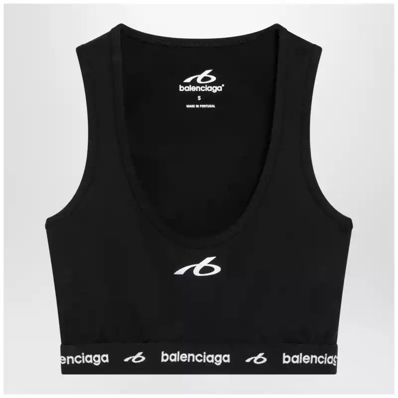 Balenciaga Techwear bra top in black technical fabric