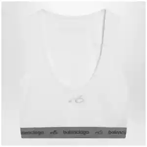 Balenciaga White Techwear bra top in technical fabric