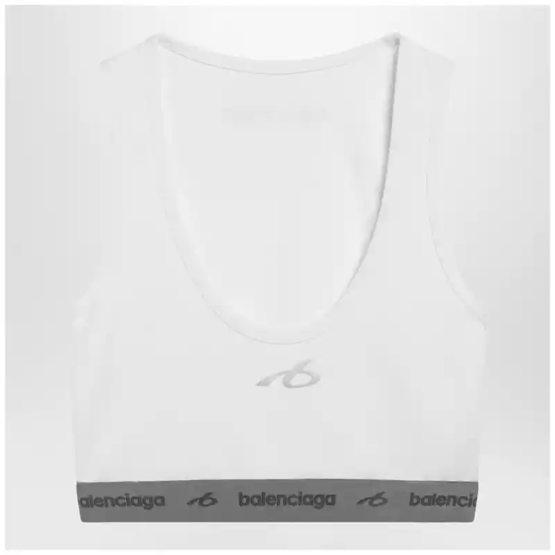 Balenciaga White Techwear bra top in technical fabric